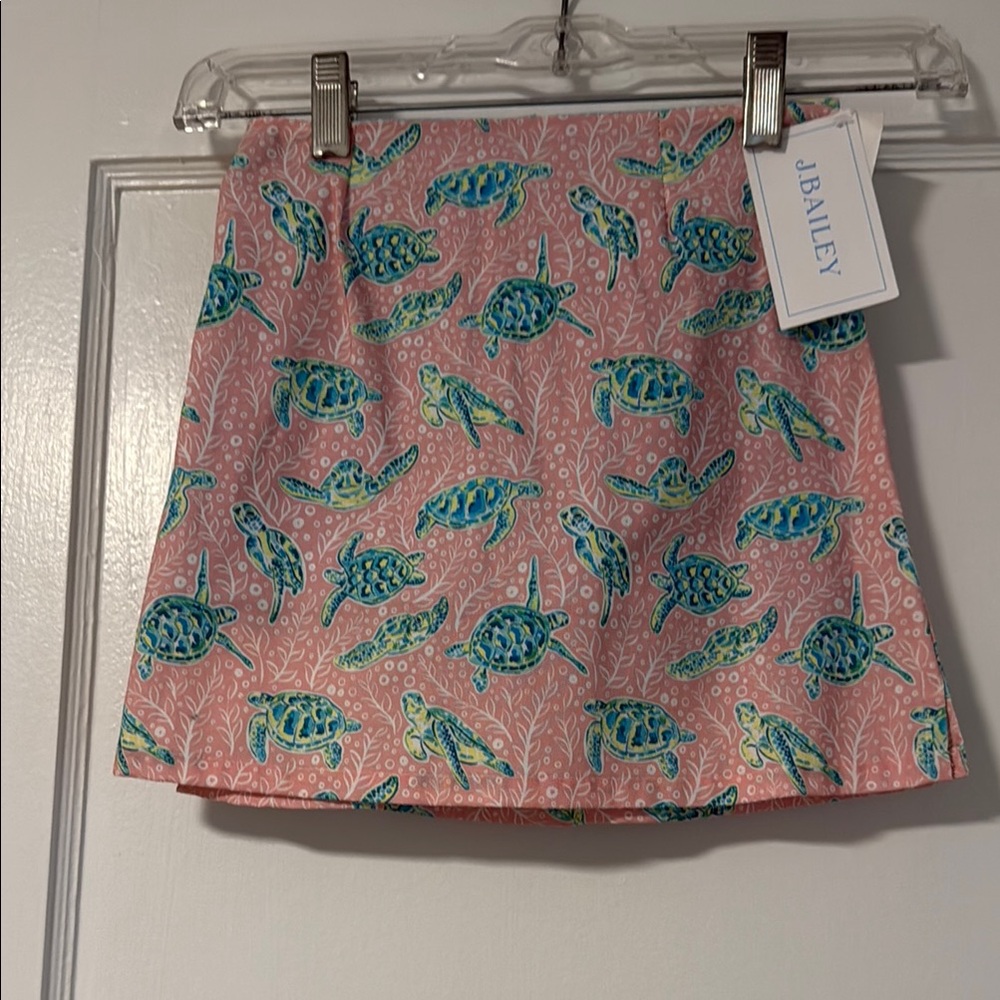 Pink and Blue A-Line Mini Skort for Casual Wear